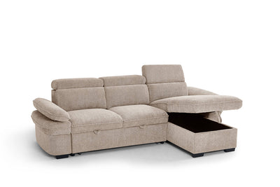 Harlow Beige Corner Sofa Bed
