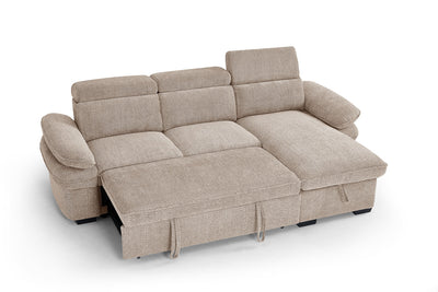 Harlow Beige Corner Sofa Bed