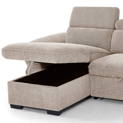 Harlow Beige Corner Sofa Bed