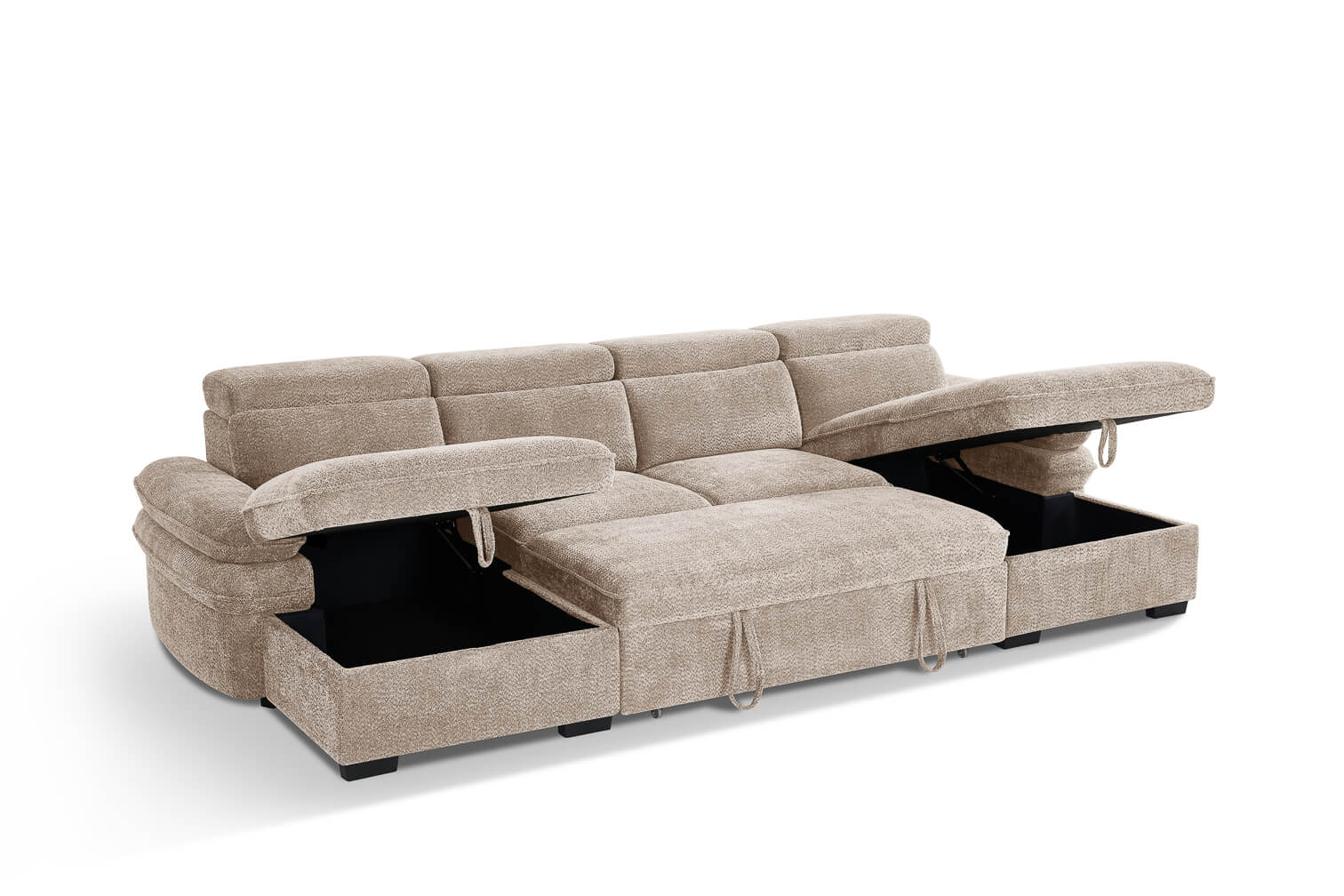 Harlow Beige U Shape Sofa Bed