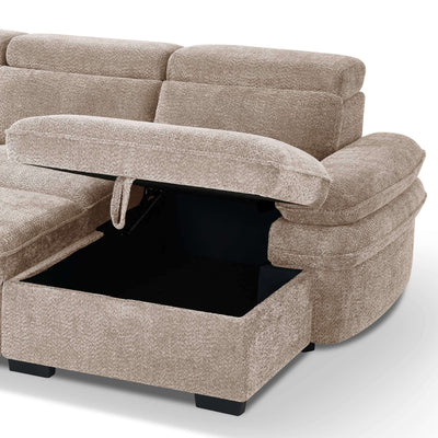Harlow Beige U Shape Sofa Bed