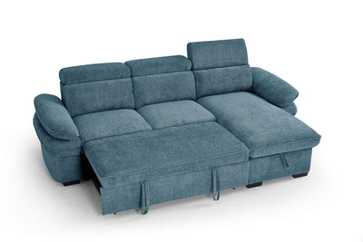 Harlow Blue Corner Sofa Bed