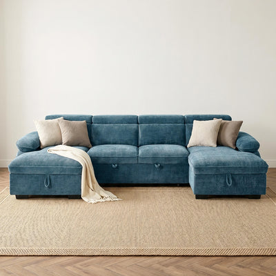 Harlow Blue U Shape Sofa Bed