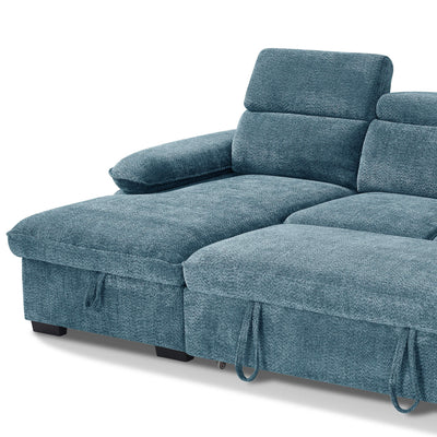 Harlow Blue U Shape Sofa Bed