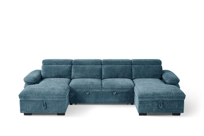 Harlow Blue U Shape Sofa Bed