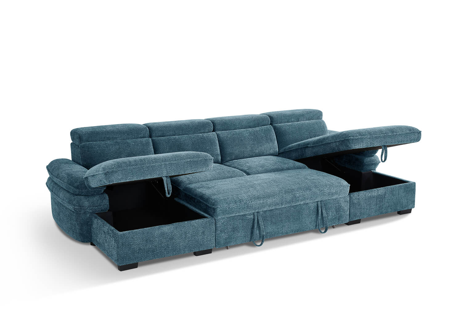Harlow Blue U Shape Sofa Bed