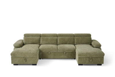 Harlow Green U Shape Sofa Bed