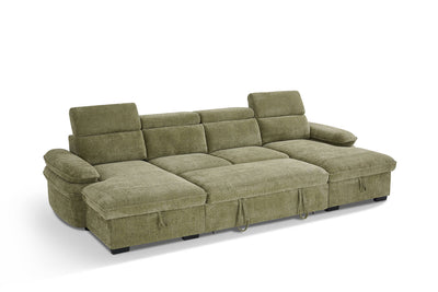 Harlow Green U Shape Sofa Bed