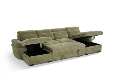 Harlow Green U Shape Sofa Bed