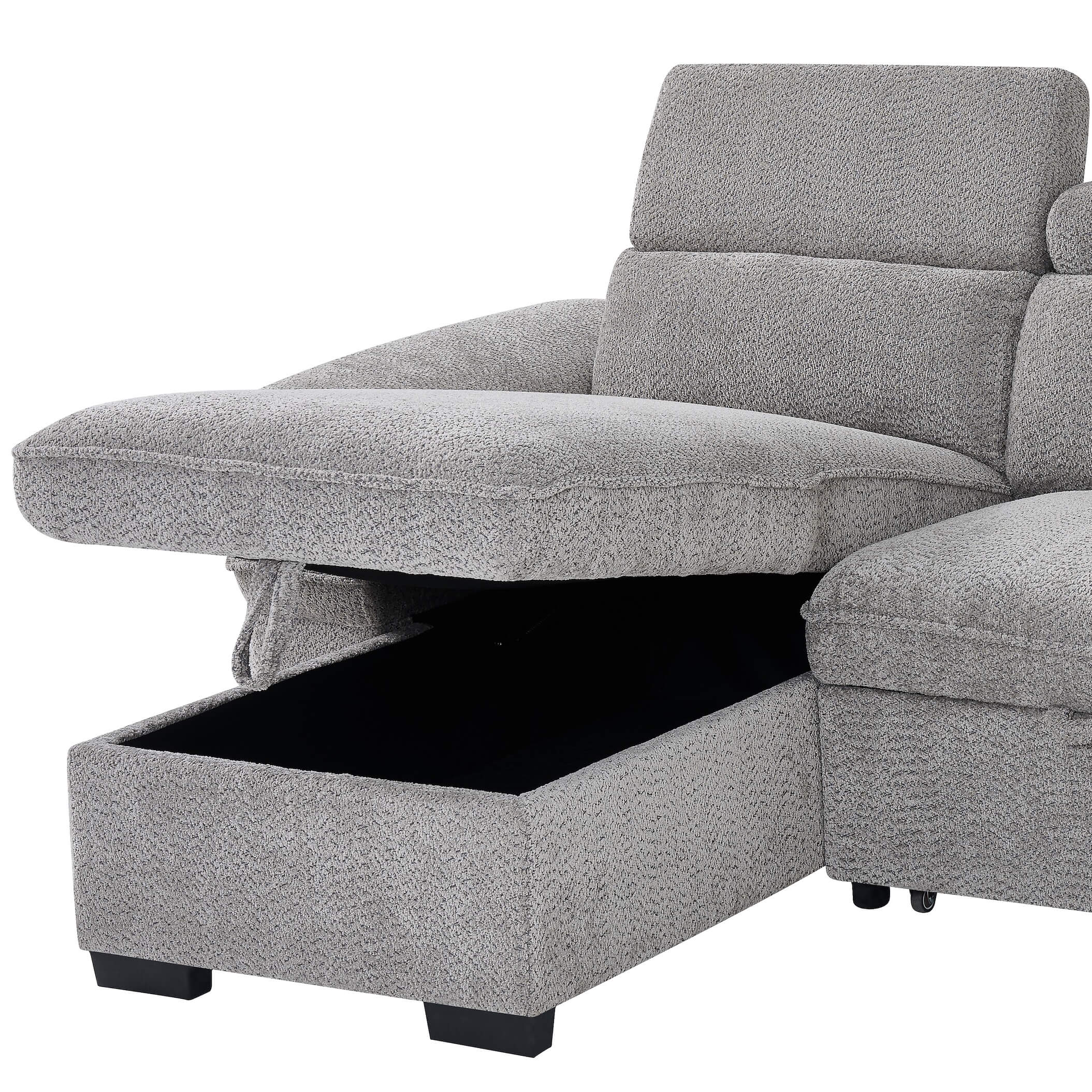 Harlow Grey Corner Sofa Bed