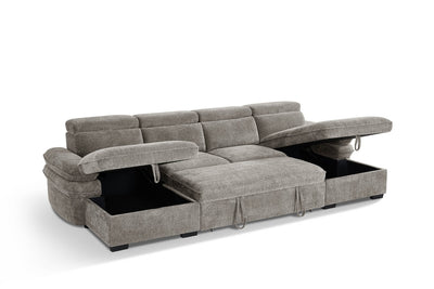 Harlow Grey U Shape Sofa Bed