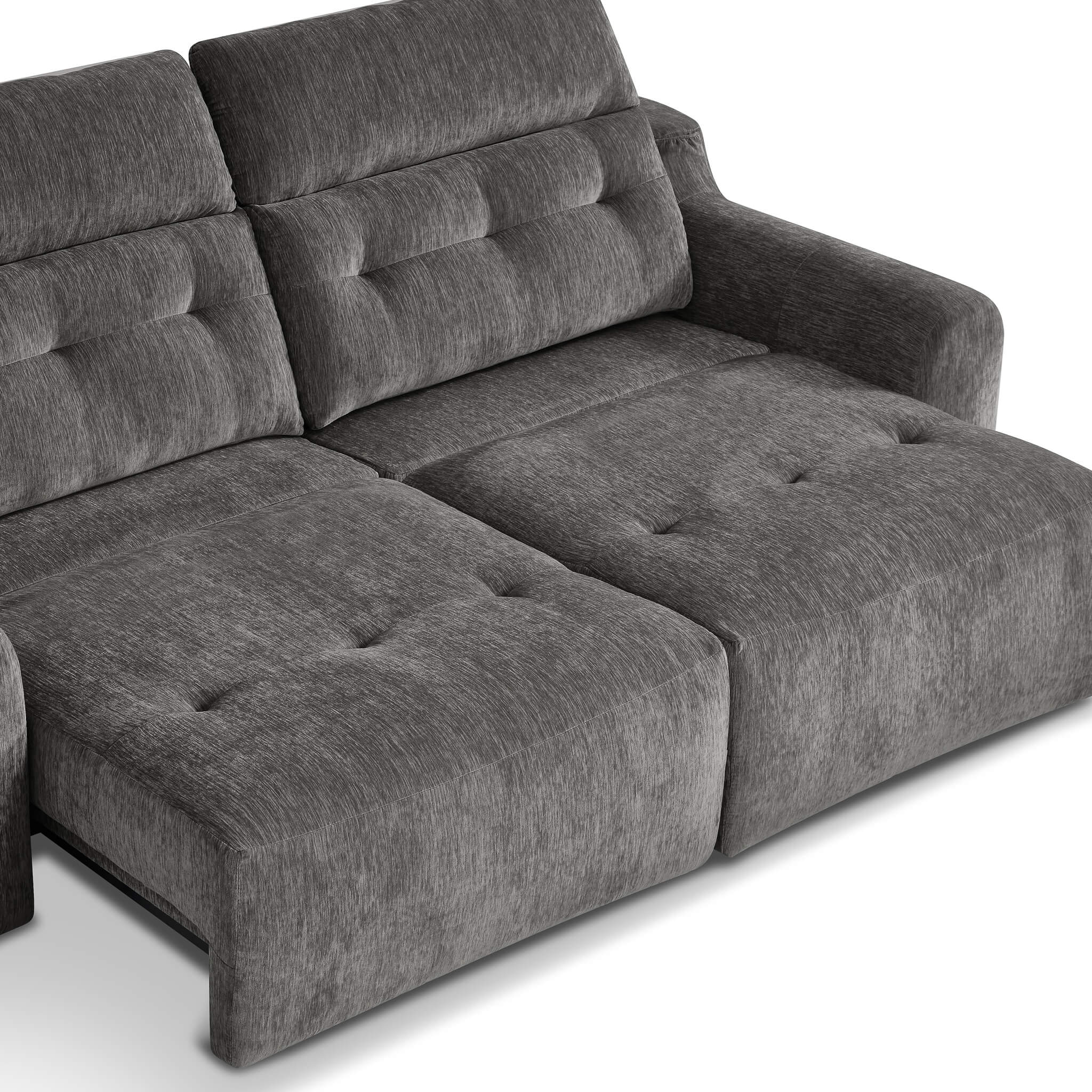 Harrison Grey 3 Seater Power Slider Sofa