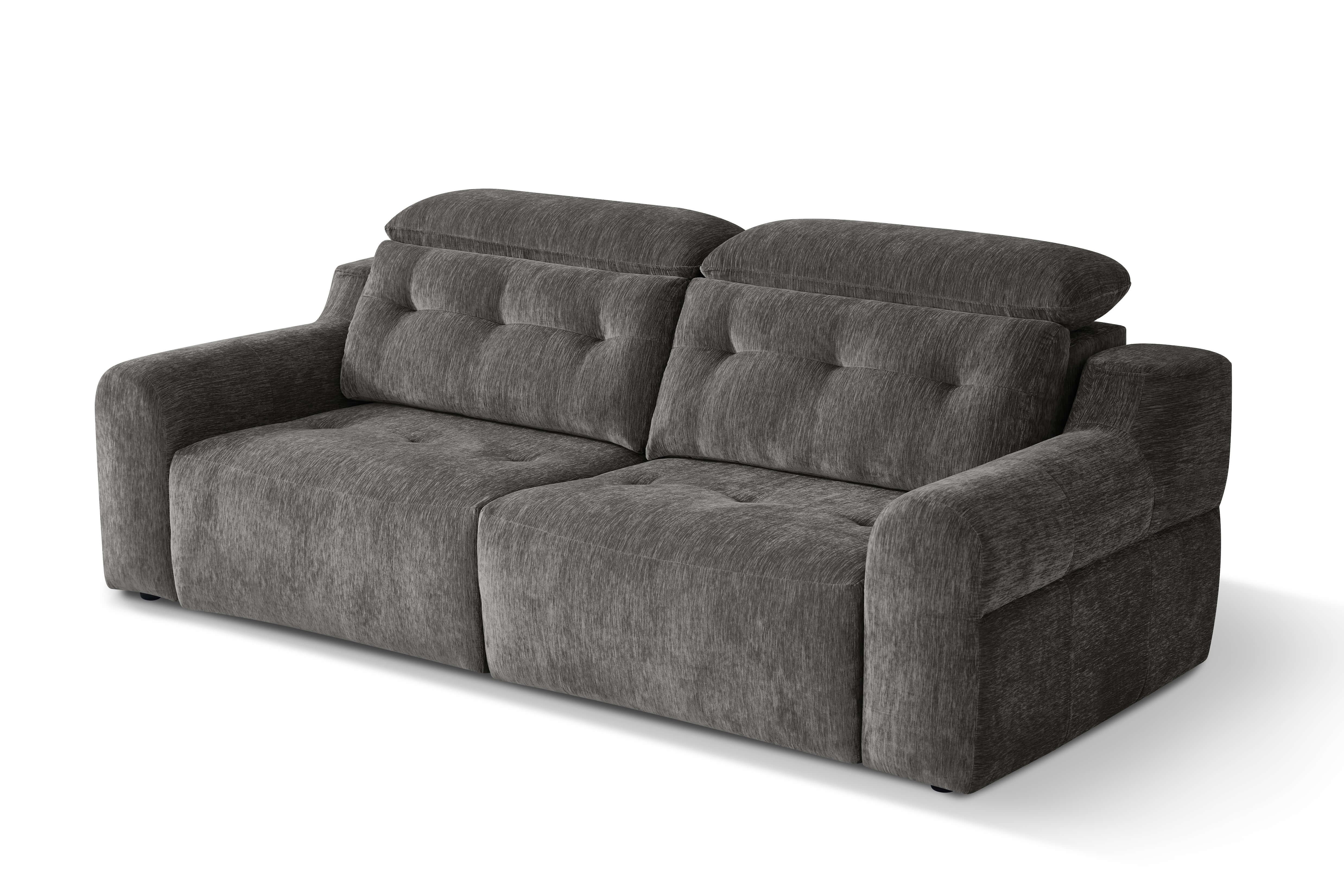 Harrison Grey 3 Seater Power Slider Sofa