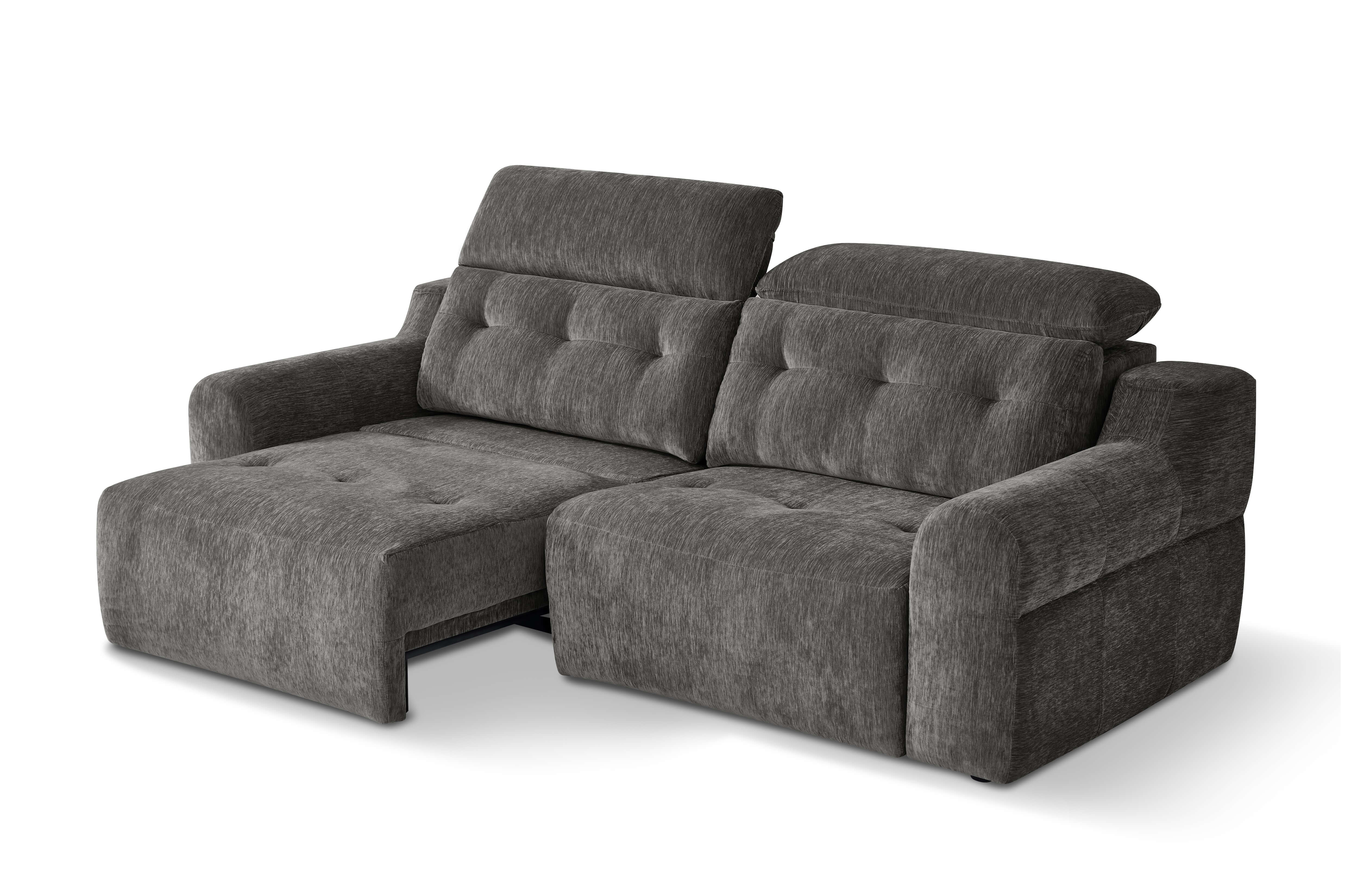 Harrison Grey 3 Seater Power Slider Sofa