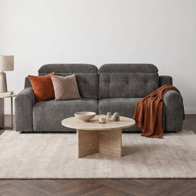 Harrison Grey 3 Seater Power Slider Sofa