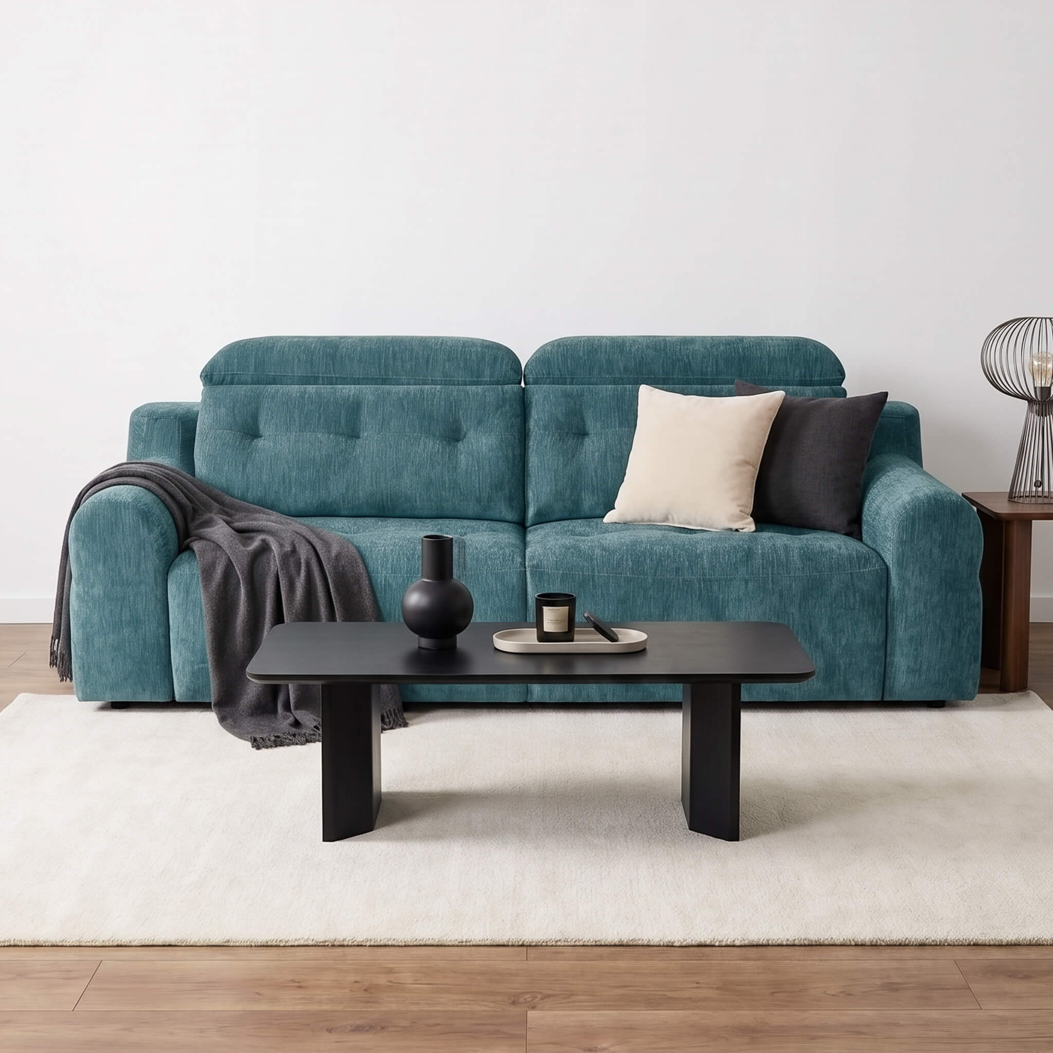 Harrison Teal 3 Seater Power Slider Sofa