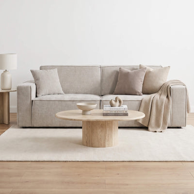 Houston Beige 3 Seater Power Slider Sofa