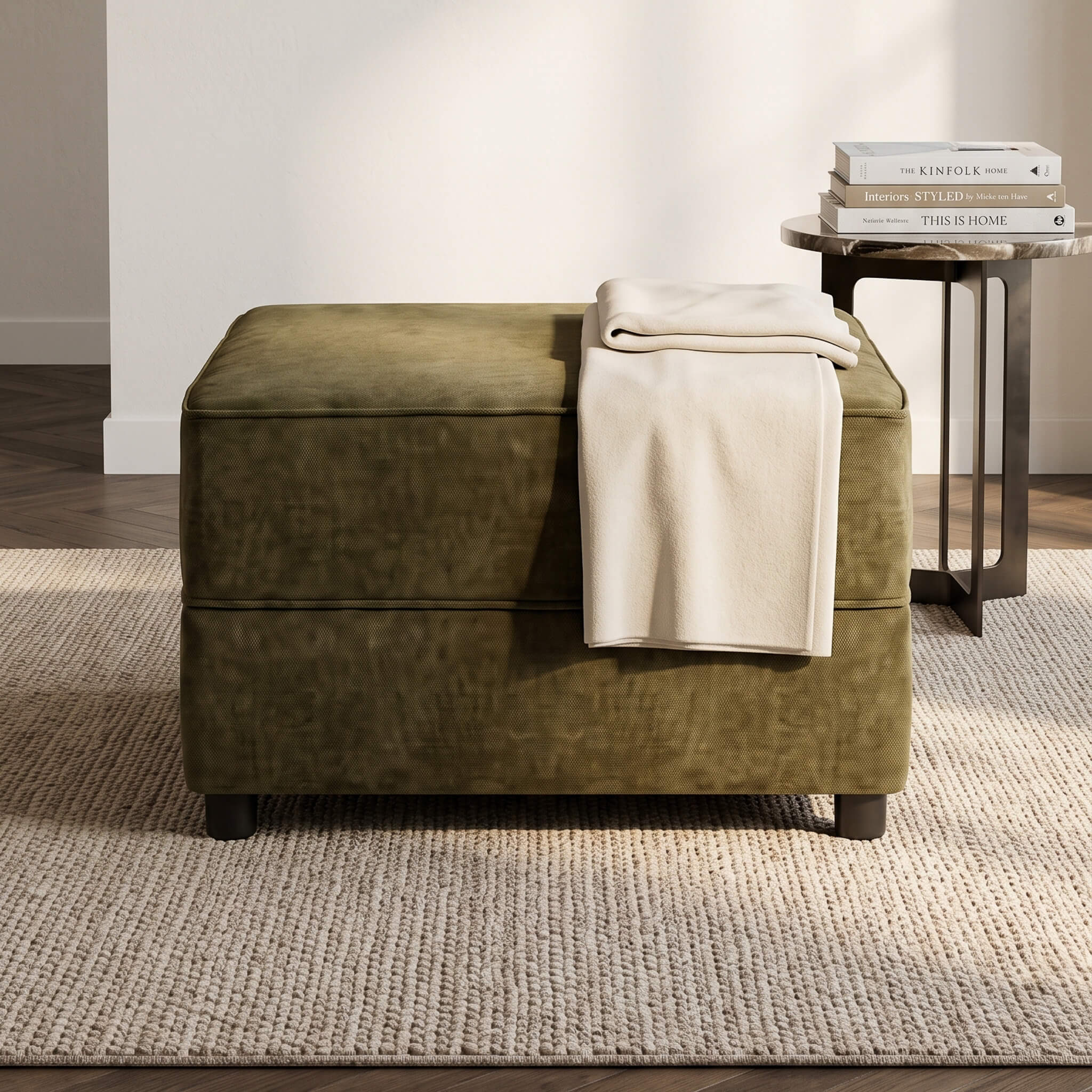 Jasper Green Footstool