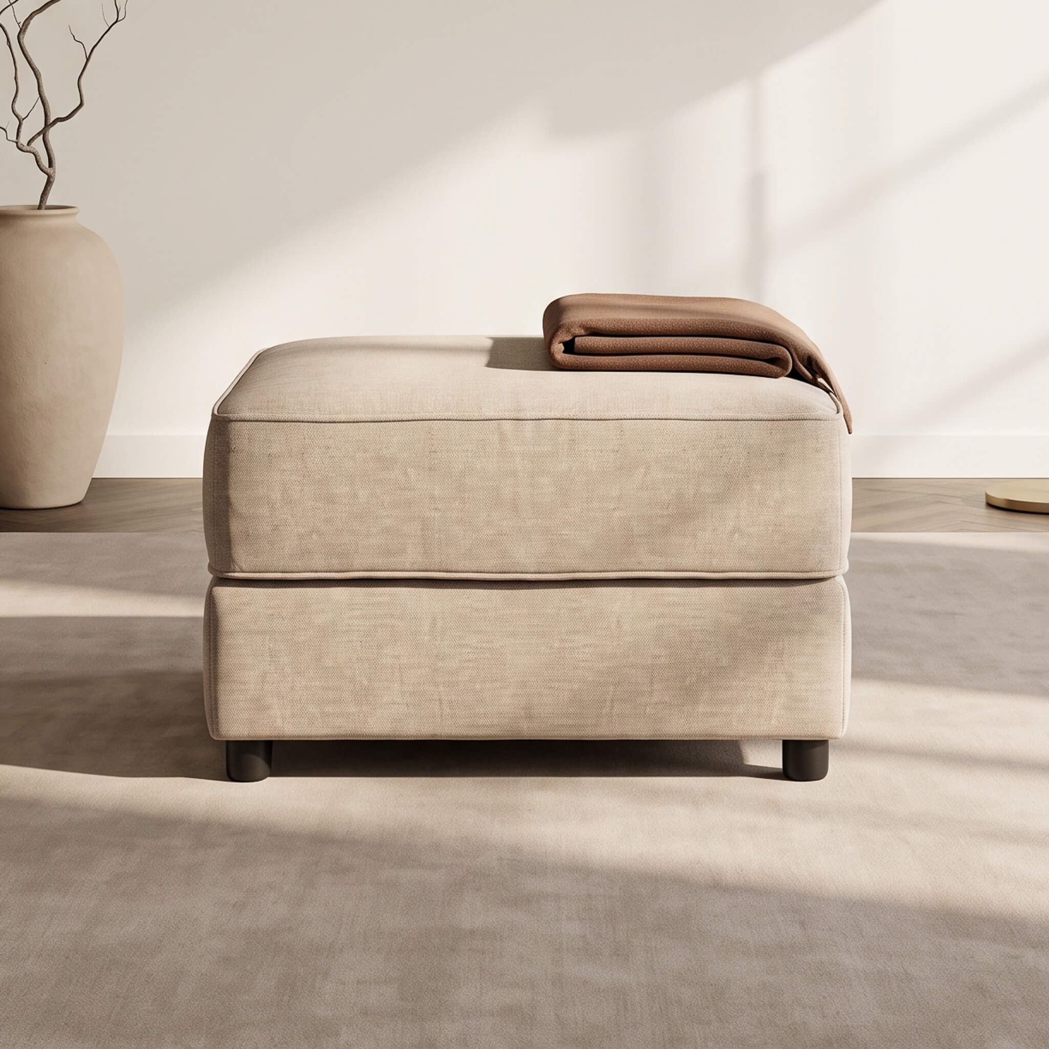Jasper Beige Footstool