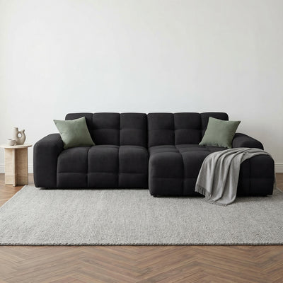 Javix Black Right Corner Sofa
