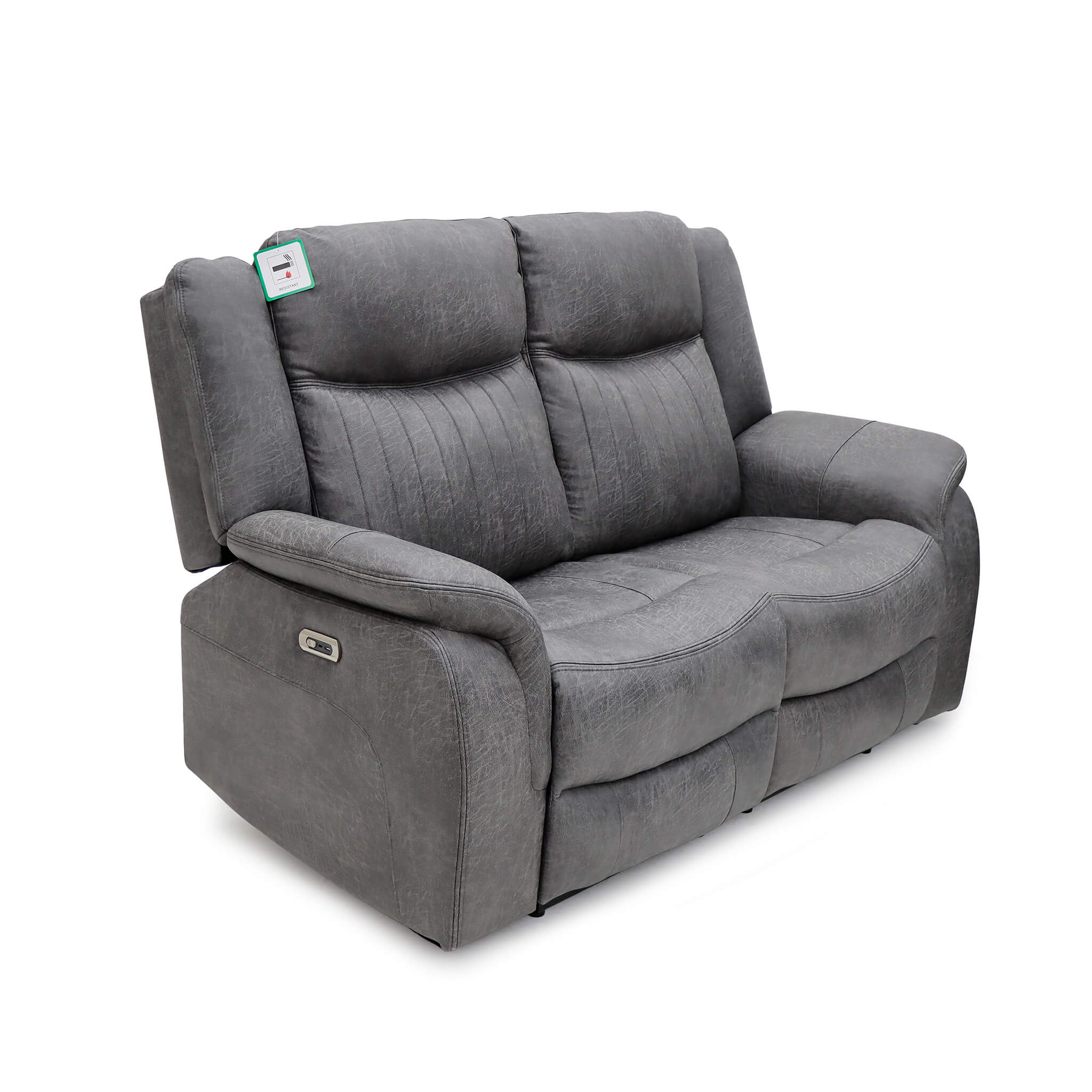 Leon Grey 2 Seater Power Recliner Sofa