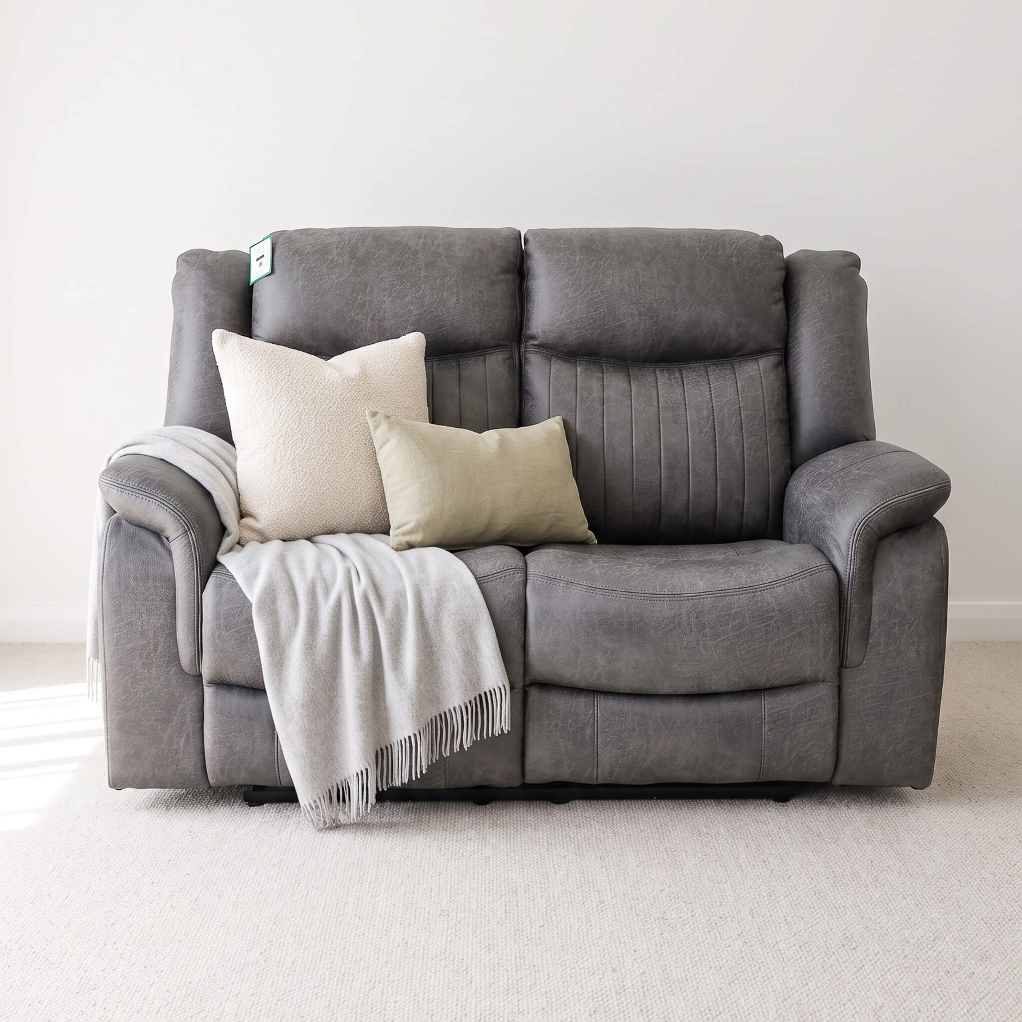 Leon Grey 2 Seater Power Recliner Sofa