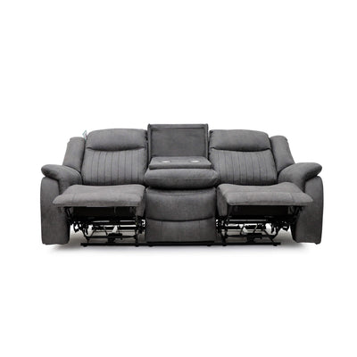 Leon Grey 3 Seater Power Recliner Sofa