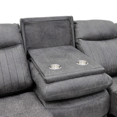 Leon Grey 3 Seater Power Recliner Sofa