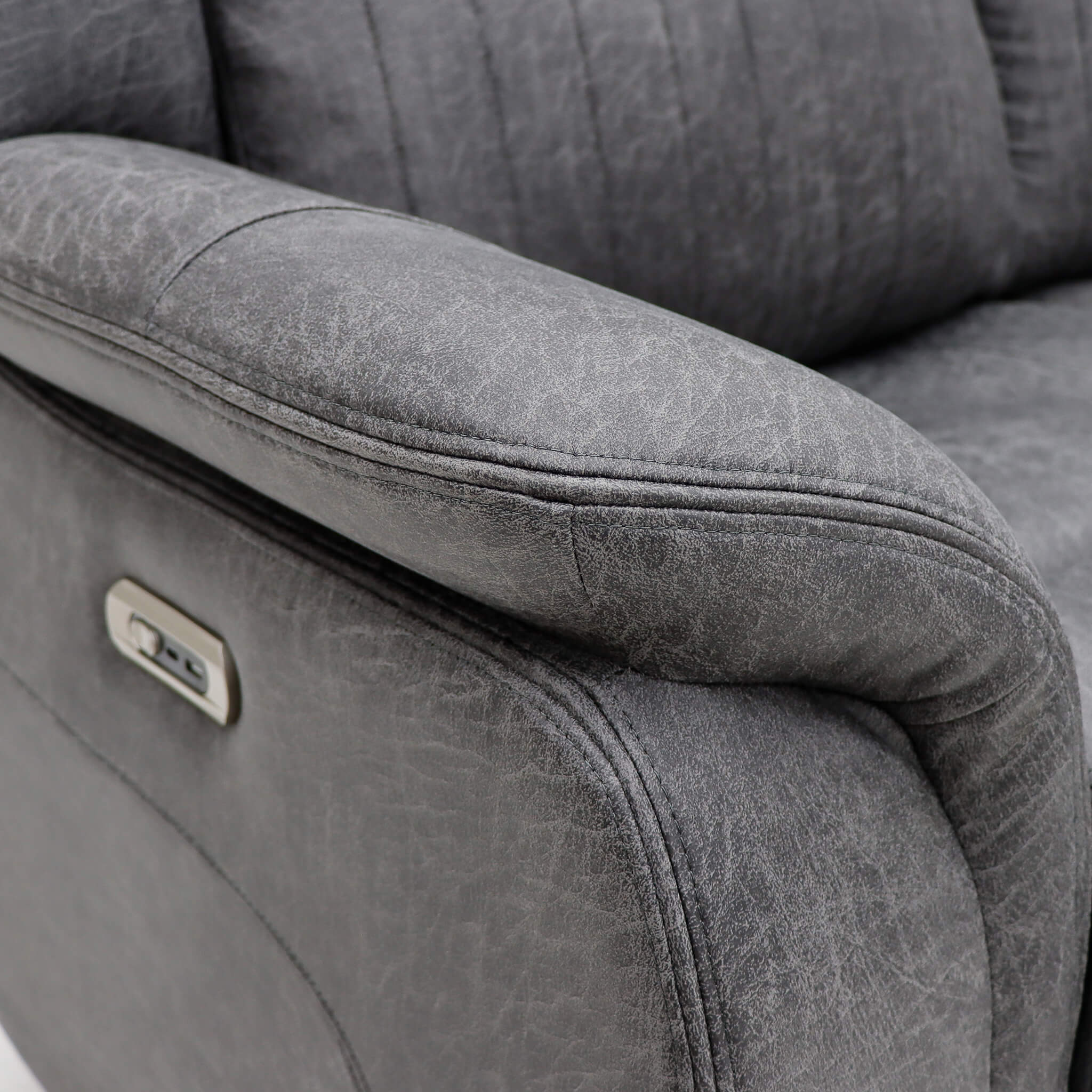 Leon Grey 2 Seater Power Recliner Sofa