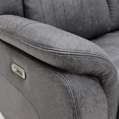 Leon Grey 2 Seater Power Recliner Sofa