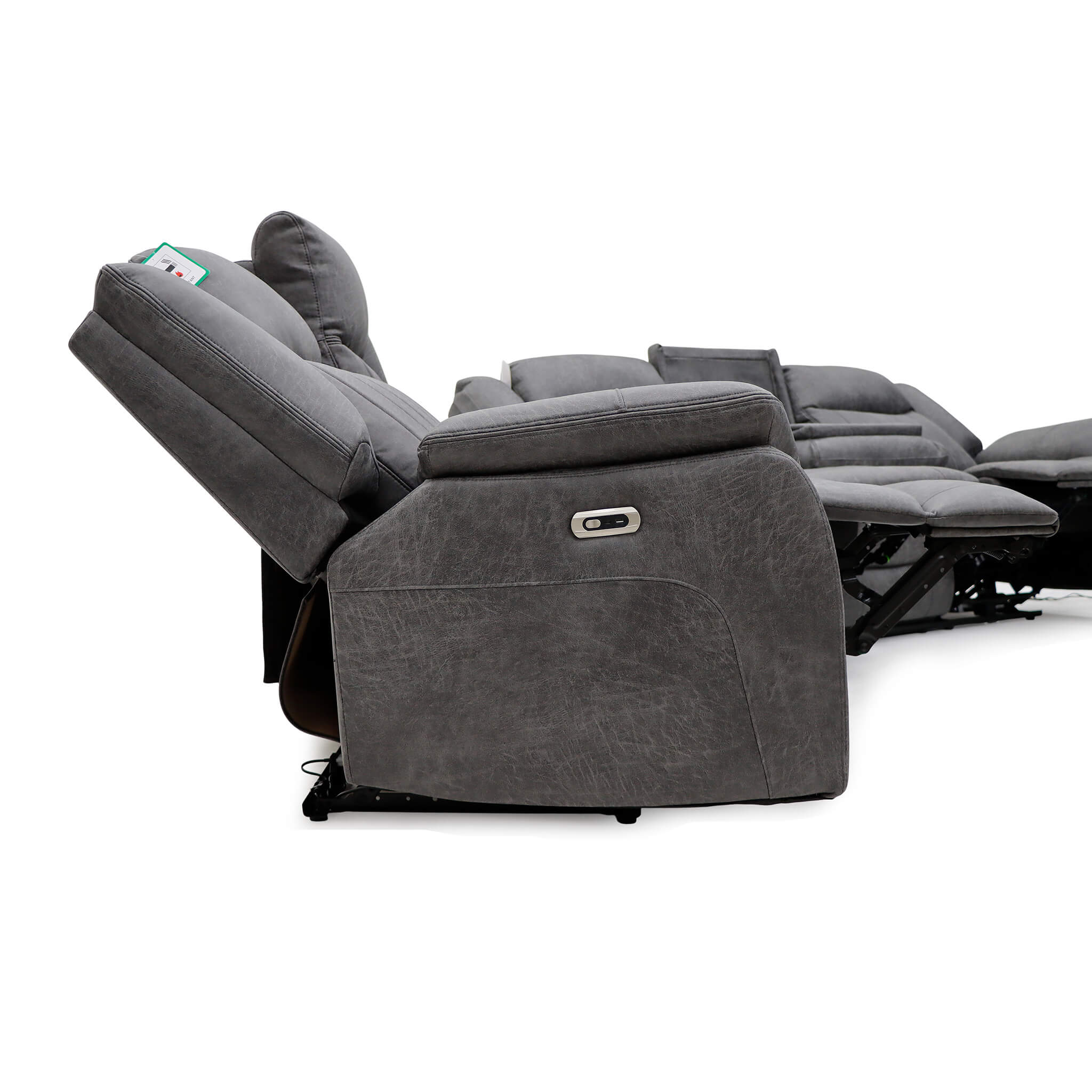 Leon Grey 3 Seater Power Recliner Sofa