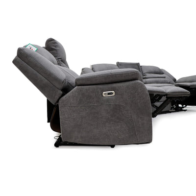 Leon Grey 3 Seater Power Recliner Sofa