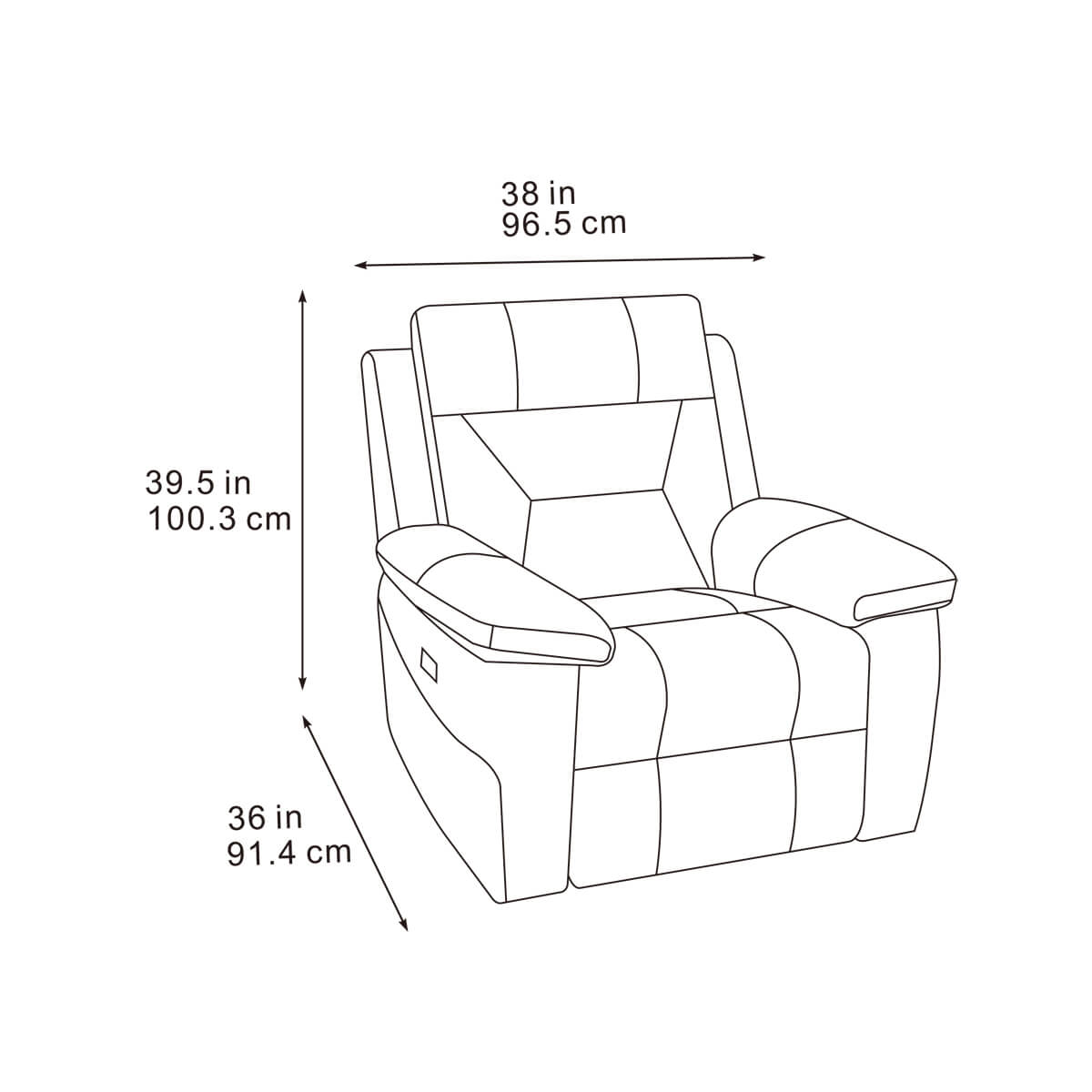 Lucca Grey Power Recliner Armchair
