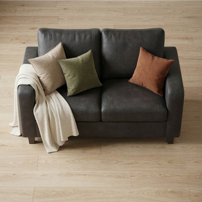 Luna Black 2 Seater Sofa