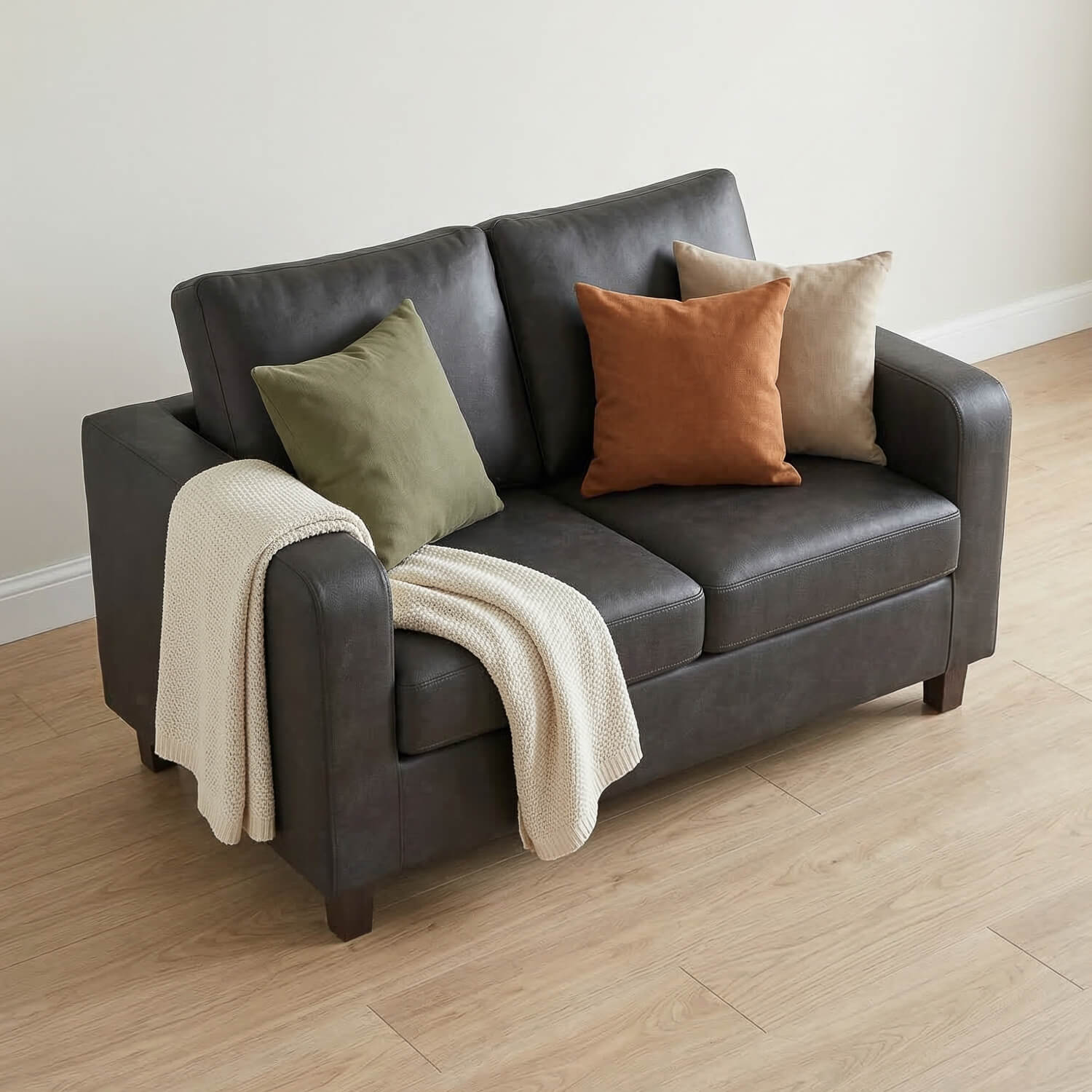Luna Black 2 Seater Sofa