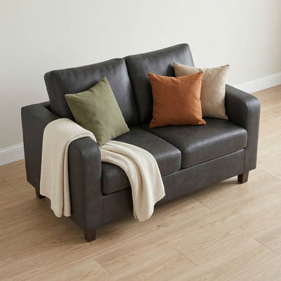 Luna Black 2 Seater Sofa