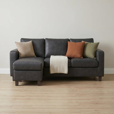 Luna Black Reversible Corner Sofa