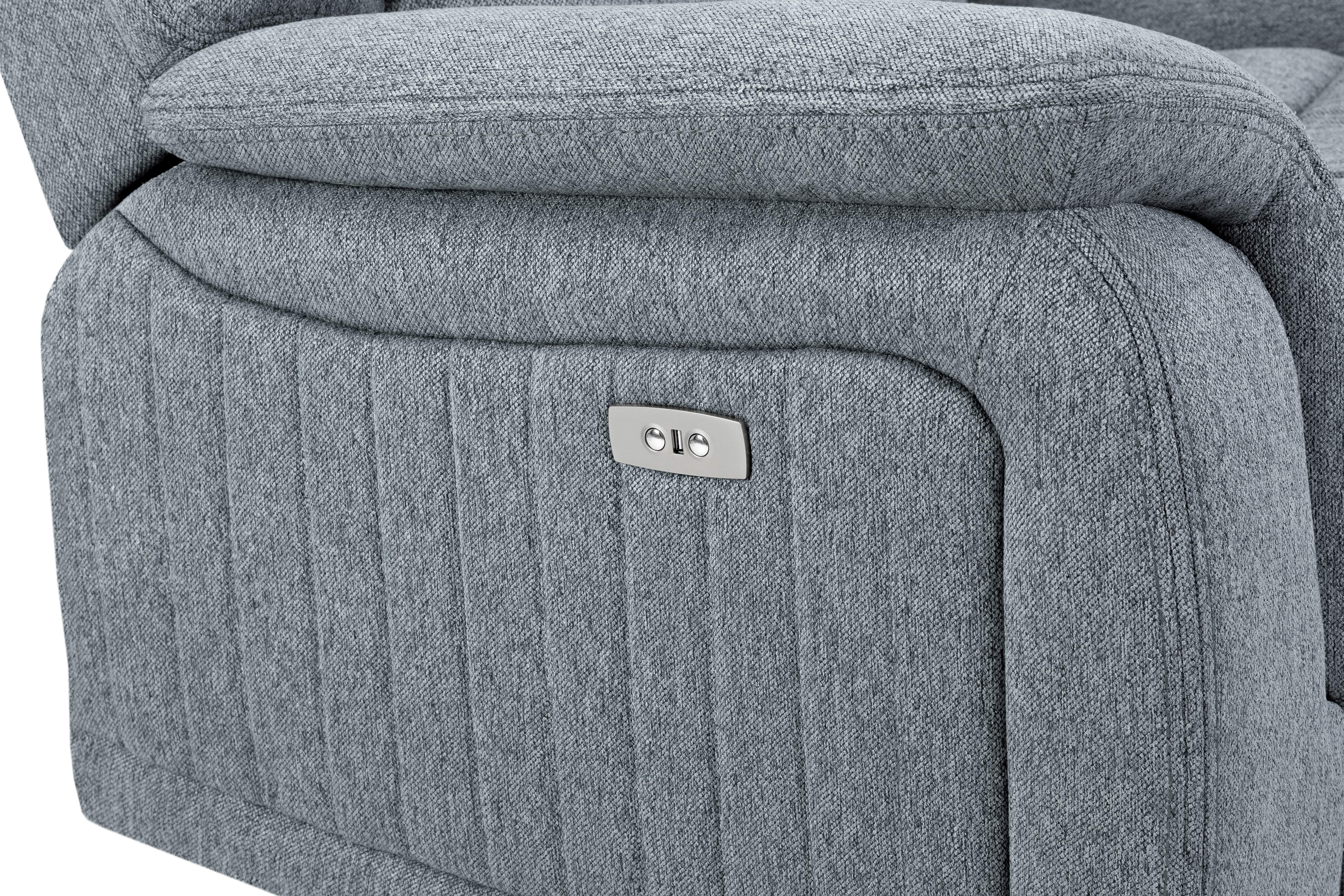 Lydon Grey 3 Seater Power Recliner