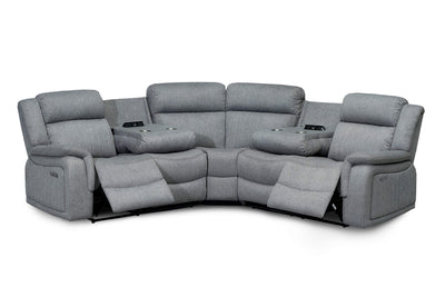 Lydon Grey Power Corner Recliner Sofa