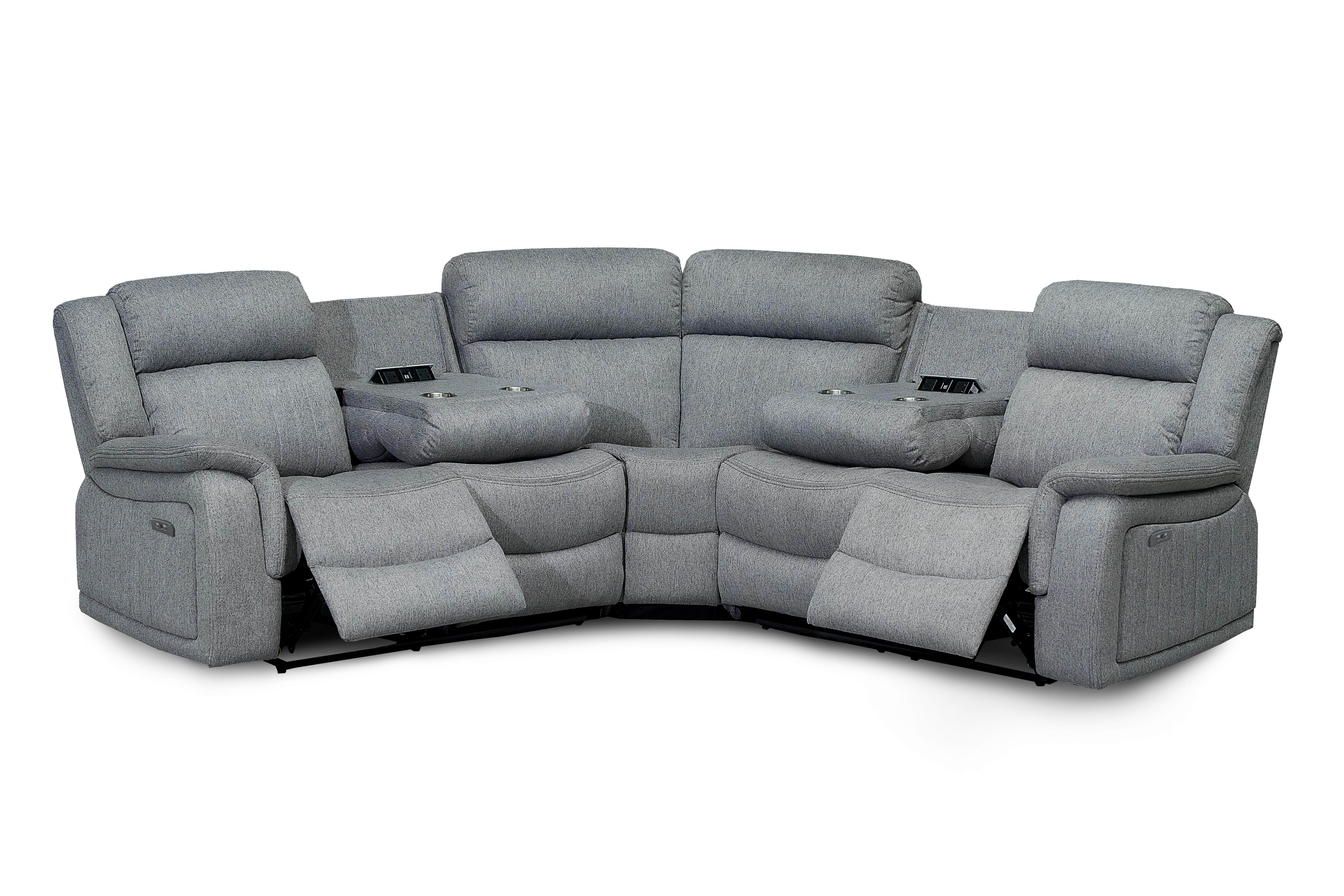 Lydon Grey Power Corner Recliner Sofa