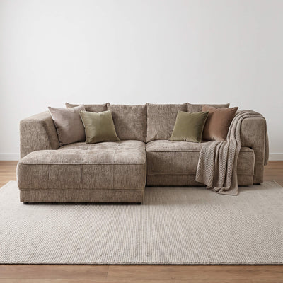 Magnus Beige Left Corner Power Slider Sofa Bed & Storage