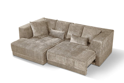 Magnus Beige Left Corner Power Slider Sofa Bed & Storage
