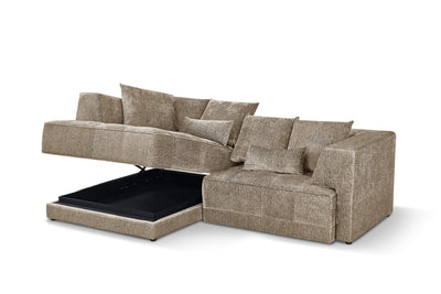 Magnus Beige Left Corner Power Slider Sofa Bed & Storage