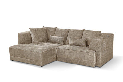 Magnus Beige Left Corner Power Slider Sofa Bed & Storage