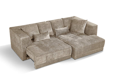 Magnus Beige Right Corner Power Slider Sofa Bed & Storage