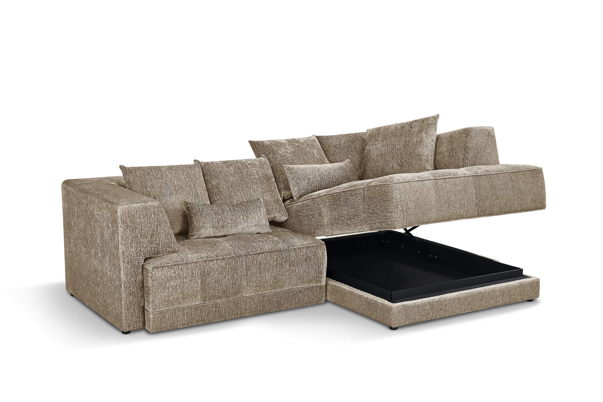 Magnus Beige Right Corner Power Slider Sofa Bed & Storage
