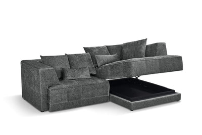 Magnus Grey Right Corner Power Slider Sofa Bed & Storage
