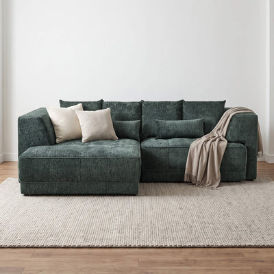 Magnus Green Left Corner Power Slider Sofa Bed & Storage