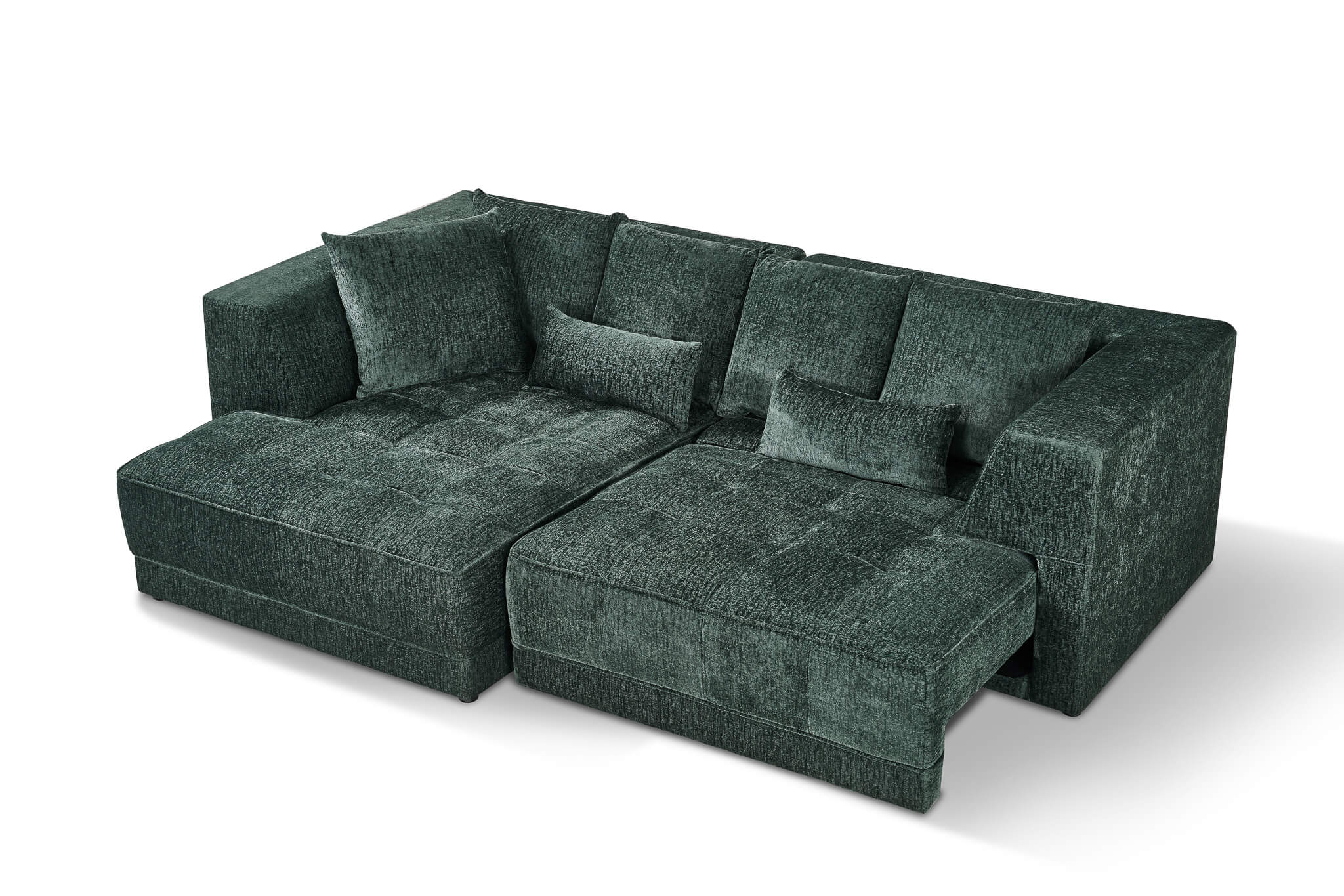 Magnus Green Left Corner Power Slider Sofa Bed & Storage