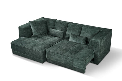 Magnus Green Left Corner Power Slider Sofa Bed & Storage